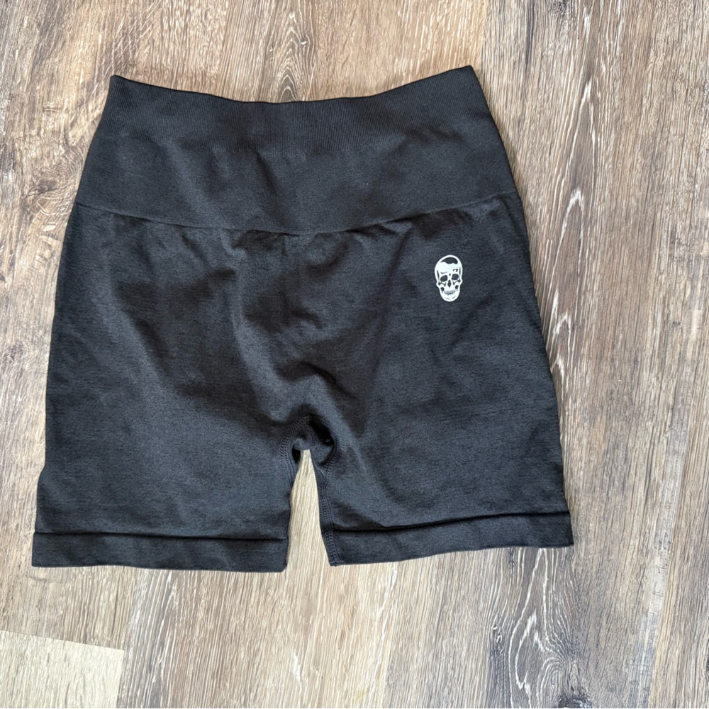 Gymreapers Black High Waisted Workout Shorts